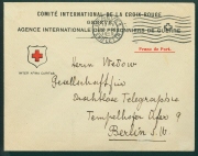 Brief, Briefumschlag, Rotes Kreuz Genf, an "Herrn Wedow / Gesellschaft für / Drahtlose Telegraphie / Tempelhofer Ufer 9 / Berlin S.W.", mit Tagesstempel u. Wellenstempel, gelaufen