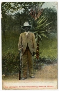 Ansichtspostkarte; "Der verwegene Hottentottenhäuptling Hendrick Wittboi.", Ganzkörperportät Hendrik Witbooi (Witboy), Häuptling in Deutsch-Südwestafrika, ungelaufen