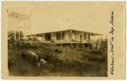 Ansichtspostkarte; Fotoansichtskarte, Kolonialwesen, Deutsche West-Karolinen, Yap, Wohnhaus der Familie Drost, gelaufen