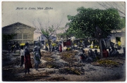 Ansichtspostkarte; "Markt in Lome, West Afrika", Deutsch-Westafrika, Togo, gelaufen