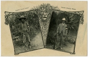 Ansichtspostkarte; Kolonialpost, Deutsch-Südwestafrika, Ganzkörperportäts der Kapitäne Simon Kopper und Hendrik Witbooi, gelaufen