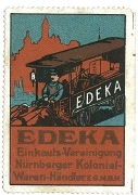 Archivalie, Reklamemarke (Werbemarke), EDEKA, "Einkaufsvereinigung Nürnberger Kolonialwarenhändler" 