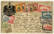 Ansichtspostkarte; Prägepostkarte, Feldpostkarte, philatelistische Ansichtskarte, Postwertzeichen Deutsche Kolonie Deutsch-Südwestafrika, ungelaufen