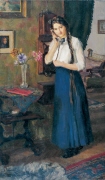 Gemälde "Frau am Telefon"