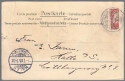 Ansichtspostkarte "Gruss aus Ponape" mit Karolinen (Deutschland/Deutsche Kolonien) Freimarke, Nr. 9 H (sogenannte "1. Ponape-Ausgabe")