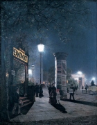 Gemälde  "Erste elektrische Straßenbeleuchtung in Berlin am Potsdamer Platz"