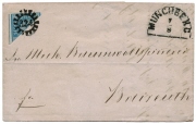 Brief von Münchberg nach Bayreuth mit Bayern (Deutschland/Altdeutschland) Freimarke, Nr. 10 H