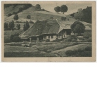 Ansichtspostkarte; Künstlerpostkarte, Schwarzwaldhaus, gelaufen, mit stenografiertem Text
